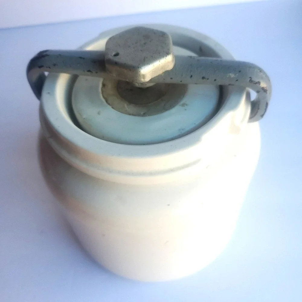 Vintage Norton‎ Ceramic Turn Screw Small Stoneware Mill Grinding Jar BF 00 RARE